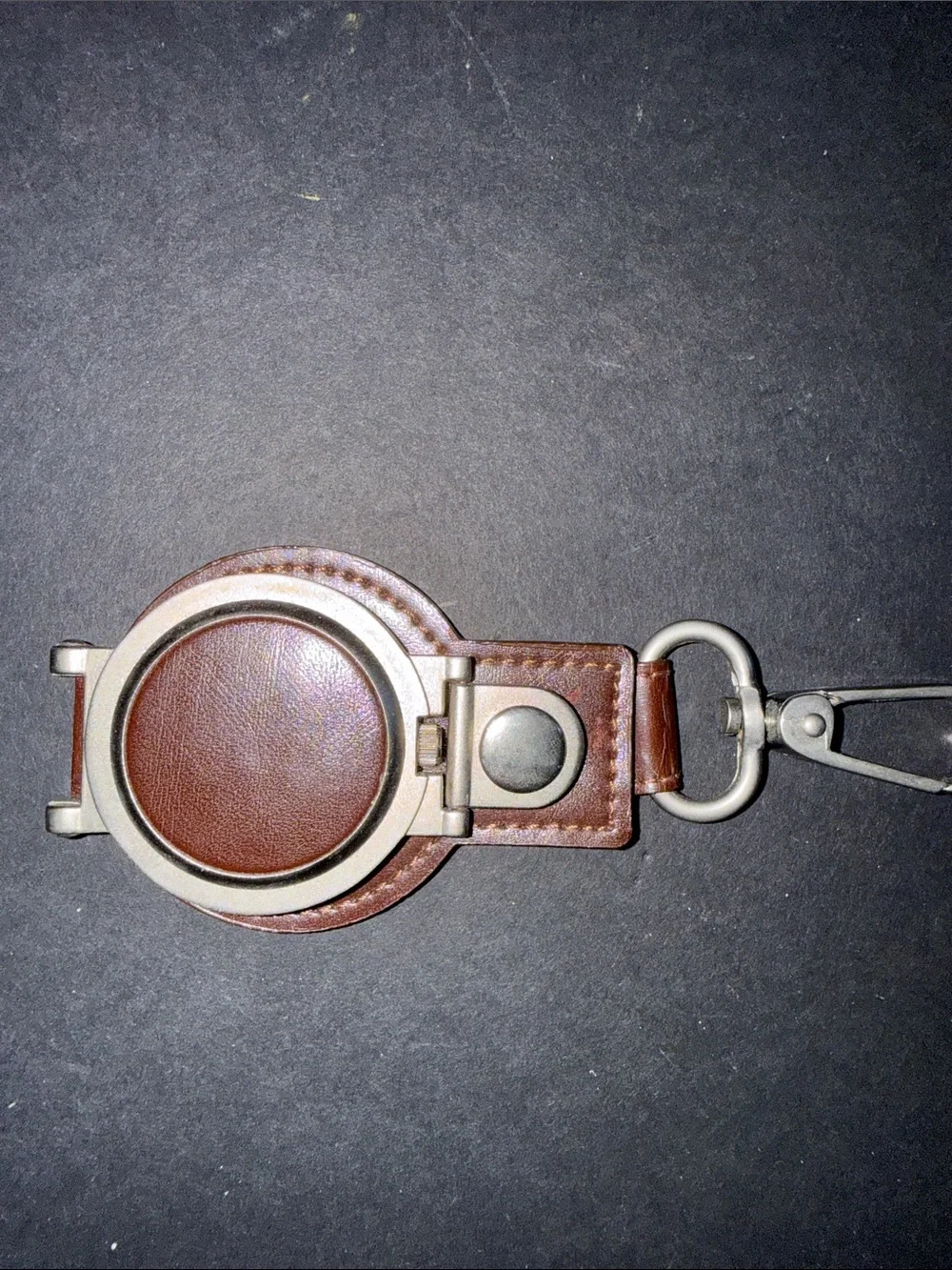 Brown Leather Clip-On Pocket Watch